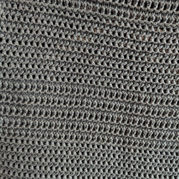 Lord & Taylor 424 Fifth Olive Green Crochet Knit Vest Medium Cotton Linen blend - Picture 6 of 7